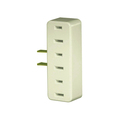 Leviton 001-00065-00I Triple Tap Outlet Adapter, 2 -Pole, 15 A, 125 V, 3 -Outlet, NEMA: NEMA 1-15R, Ivory 00065-00I